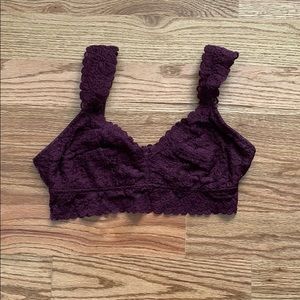 Aerie Burgundy Lace Bralette Size L